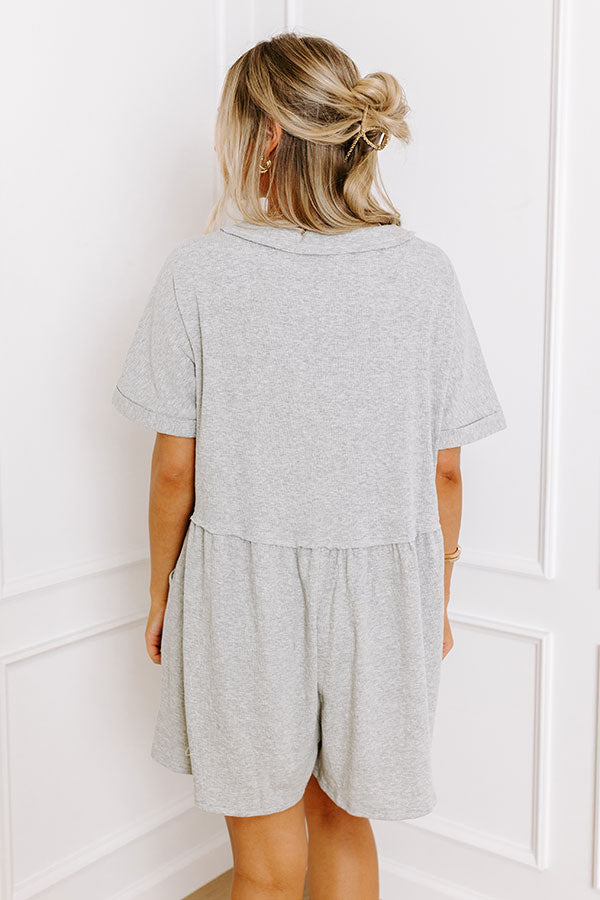 Ultimate Summer Chic: Grey Button Down Romper