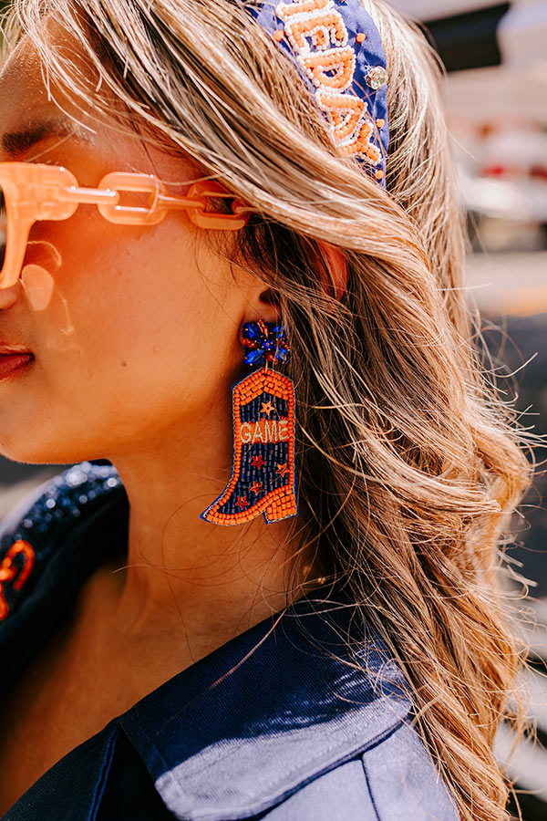 Premium Game Day Earrings - Southern Style Navy