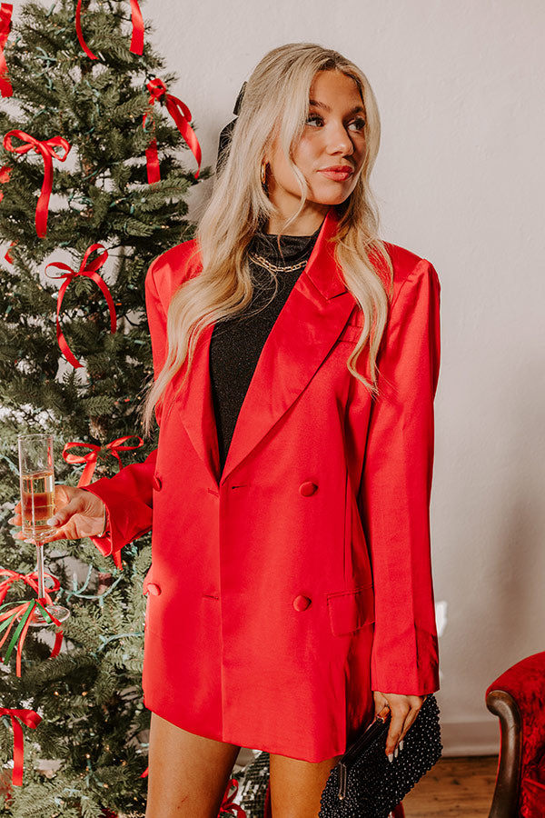 Premium Holiday Glam Satin Blazer