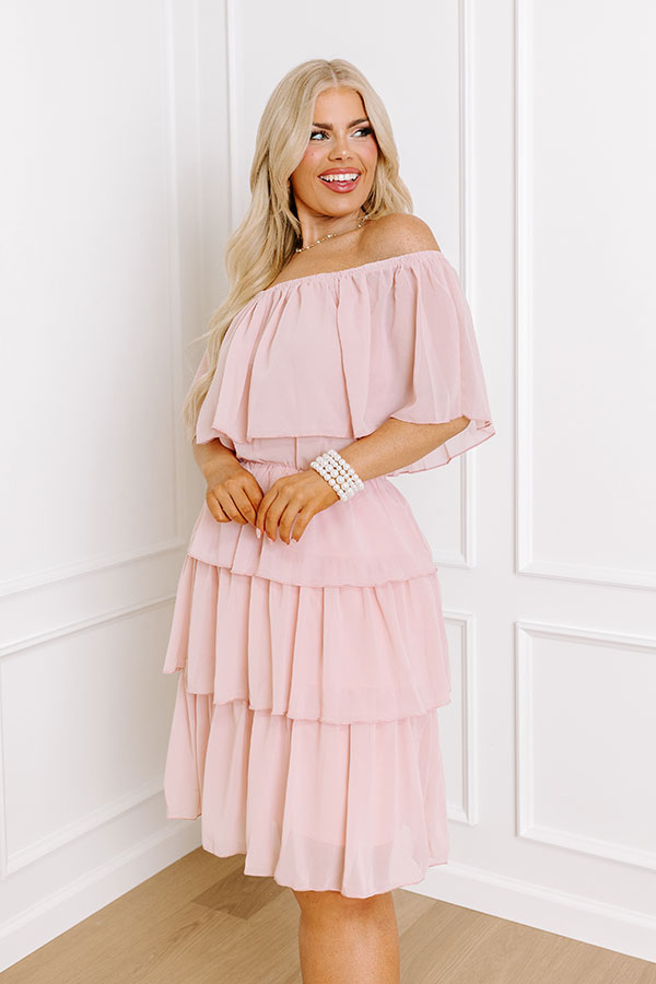 Premium Pink Passion For Pinot Ruffle Dress - Ultimate Elegance