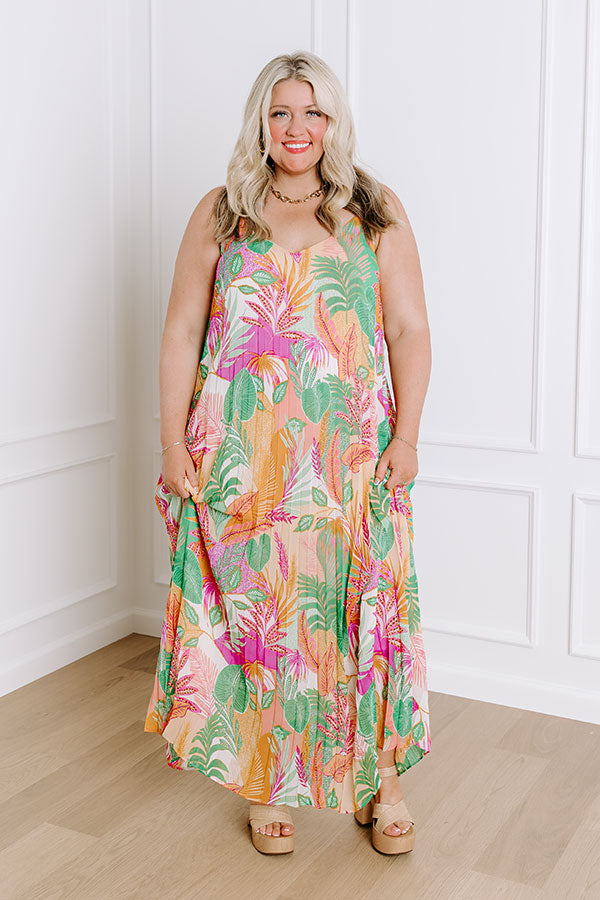 Ultimate Tropical Cabana Chiffon Maxi Dress for Curves