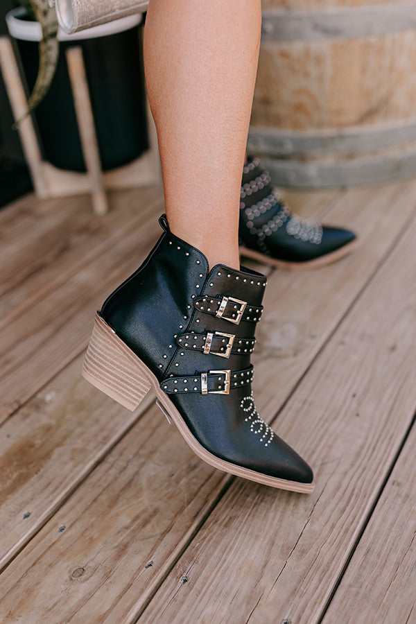 Ultimate Black Faux Leather Booties - Premium Comfort & Style