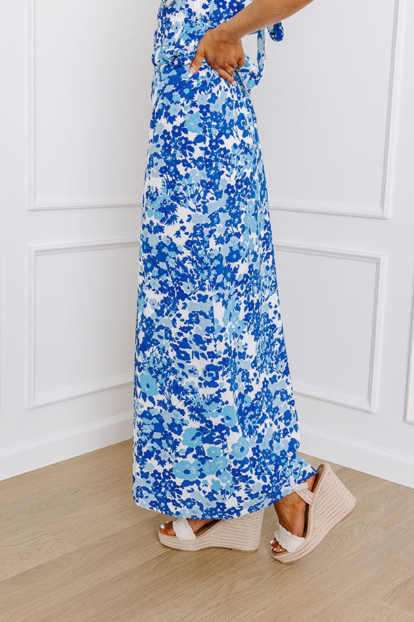 Premium Royal Blue Floral Maxi Skirt - Ultimate Summer Style