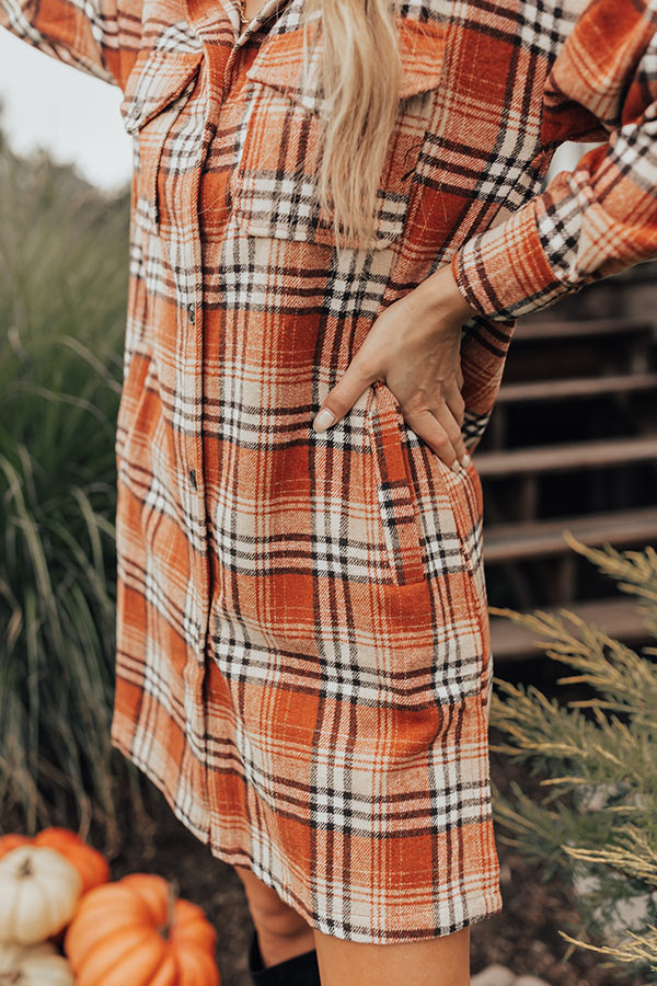 Ultimate Central Park Plaid Dress - Rust Fall Essential