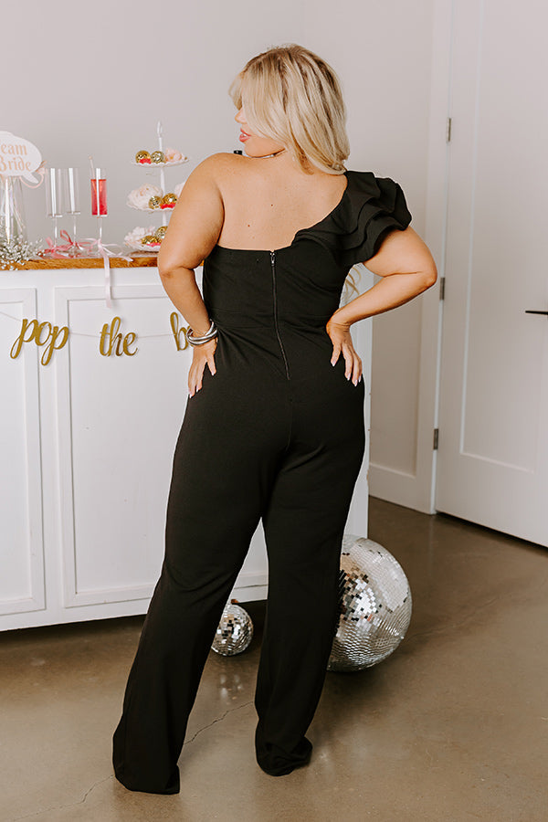 Ultimate Party Chic: Ruffled One-Shoulder Jumpsuit