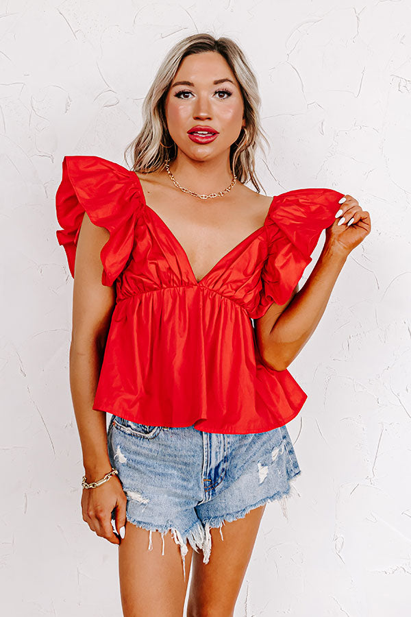 Ultimate Red Peplum Top - Stay Chic & Comfortable