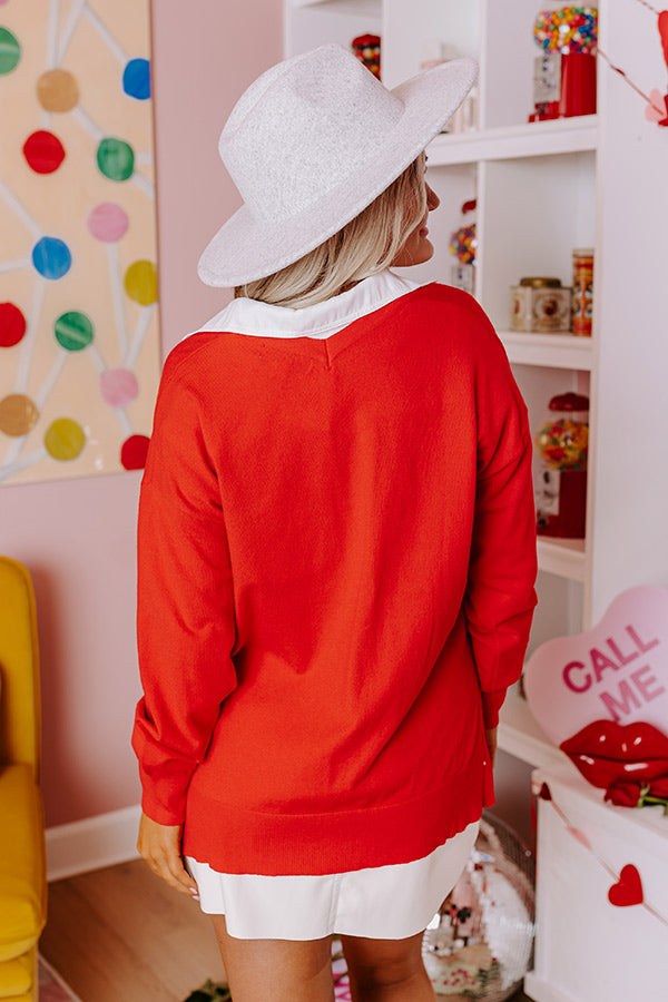 Premium Comfort V-Neck Sweater in Red | Ultimate Cozy Style