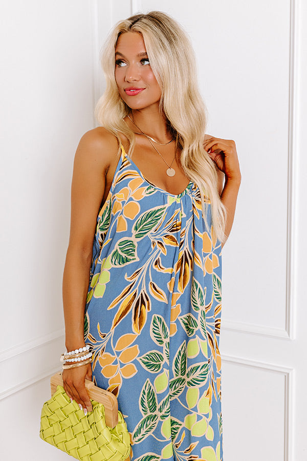 Ultimate Vacay State Of Mind Jumpsuit - Airy Blue Paradise