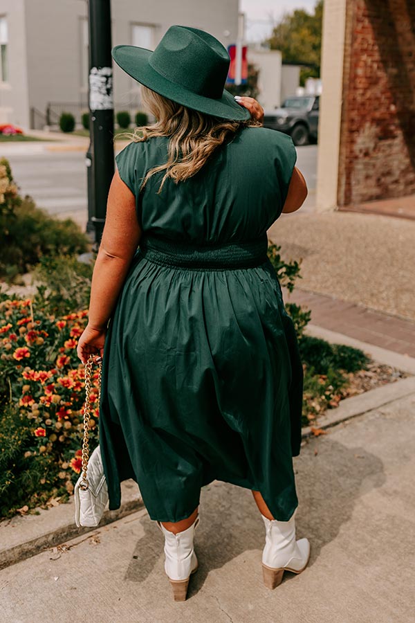 Premium Hunter Green Midi Dress - Effortless Elegance for Every Occasion