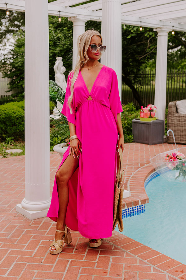 Premium Tulum Maxi Dress - Fuchsia | Ultimate Vacation Style