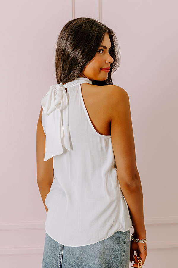 Premium Satin Shift Top - Luxe White