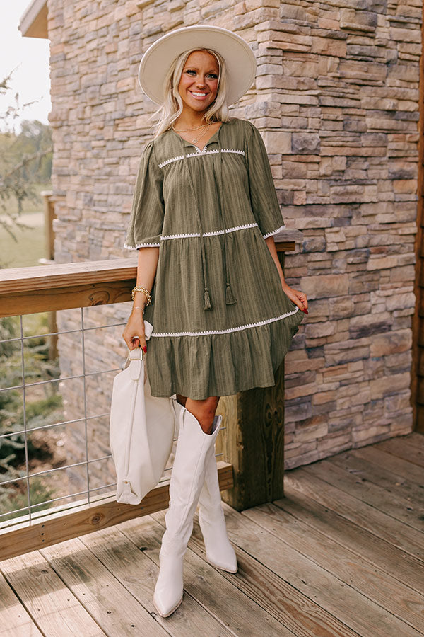 Premium Olive Tiered Mini Dress – Ultimate Style Upgrade