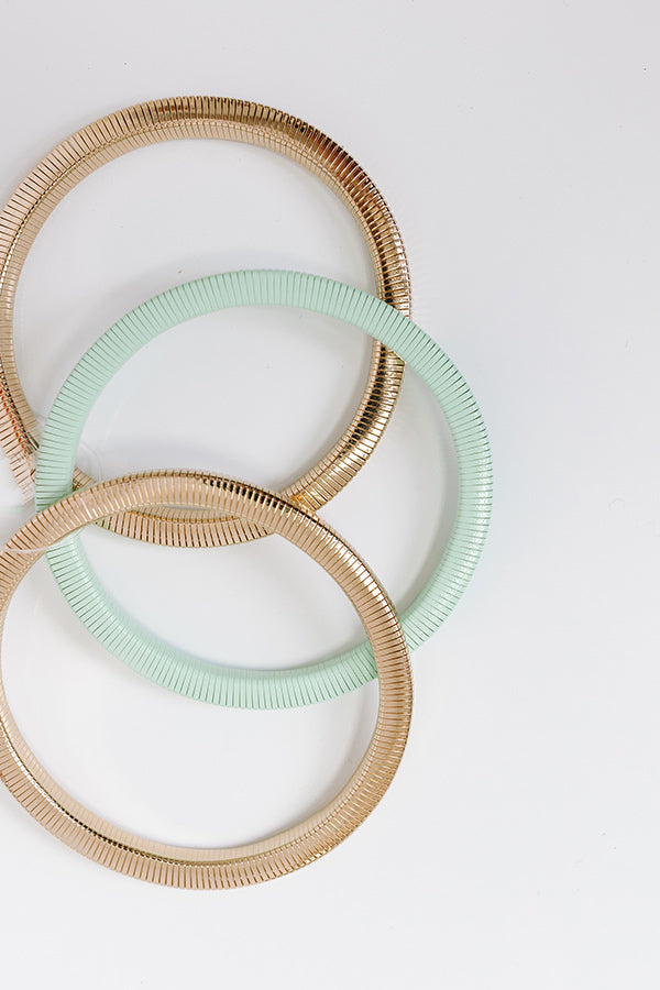 Premium Mint Stretch Bangle Bracelet Set - Ultimate Style Upgrade