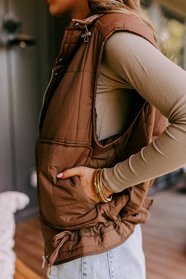 Premium Scenic Hike Quilted Vest - Chocolate Brown