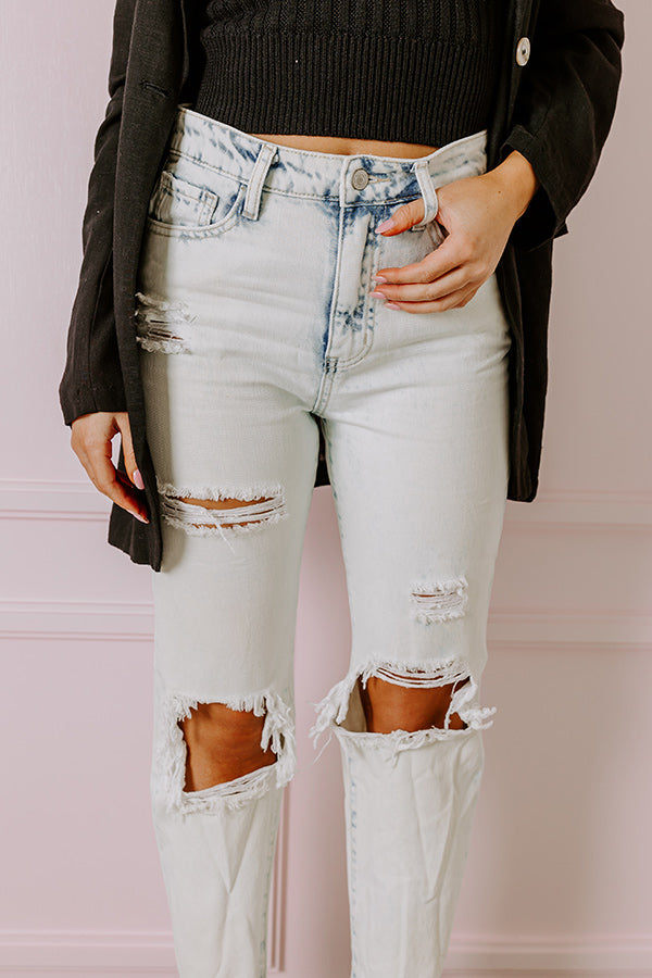 Premium High Waist Distressed Straight Leg Jean - Ultimate Style Upgrade