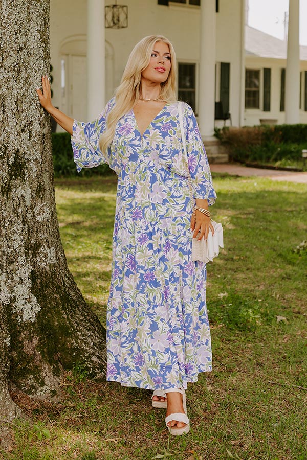 Premium Periwinkle Floral Maxi Dress - Ultimate Comfort & Style