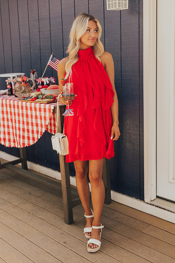 Ultimate Red Ruffle Mini Dress for Date Night & Parties