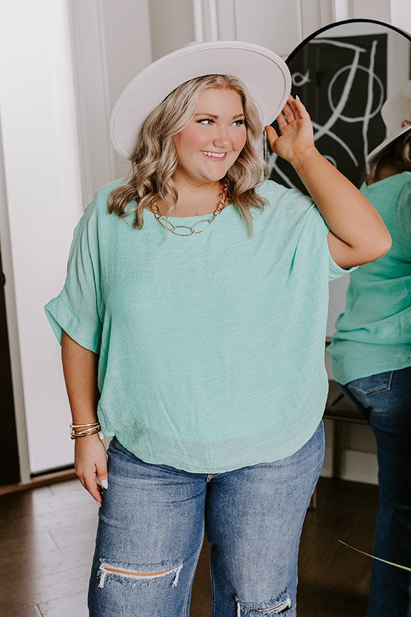 Premium Mint Curves Shift Top - Ultimate Comfort & Style