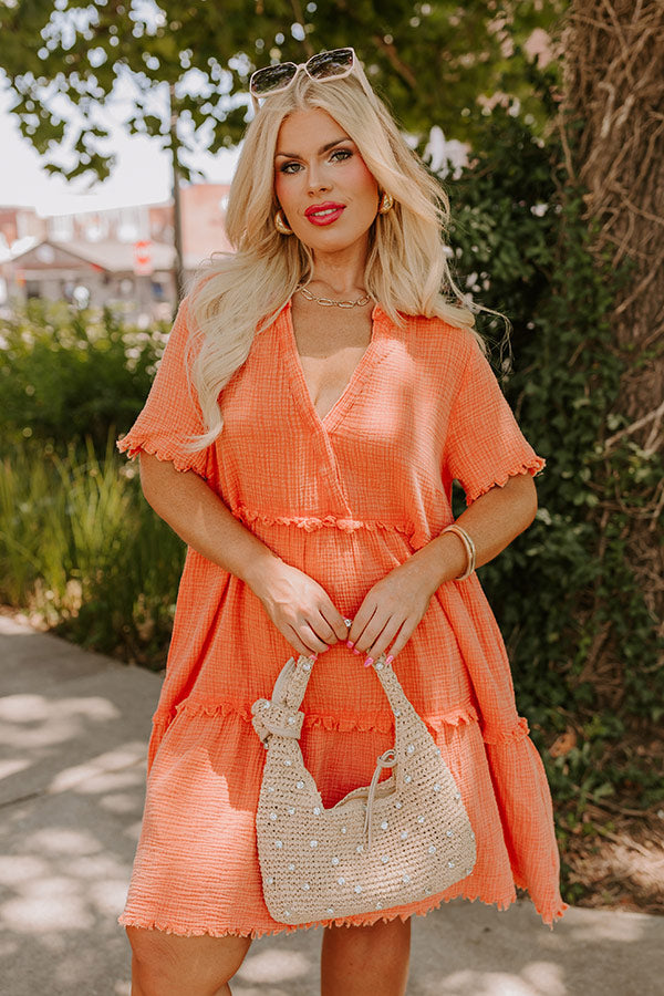 Premium Summer Mimosa Babydoll Dress - Tangerine Curves Collection