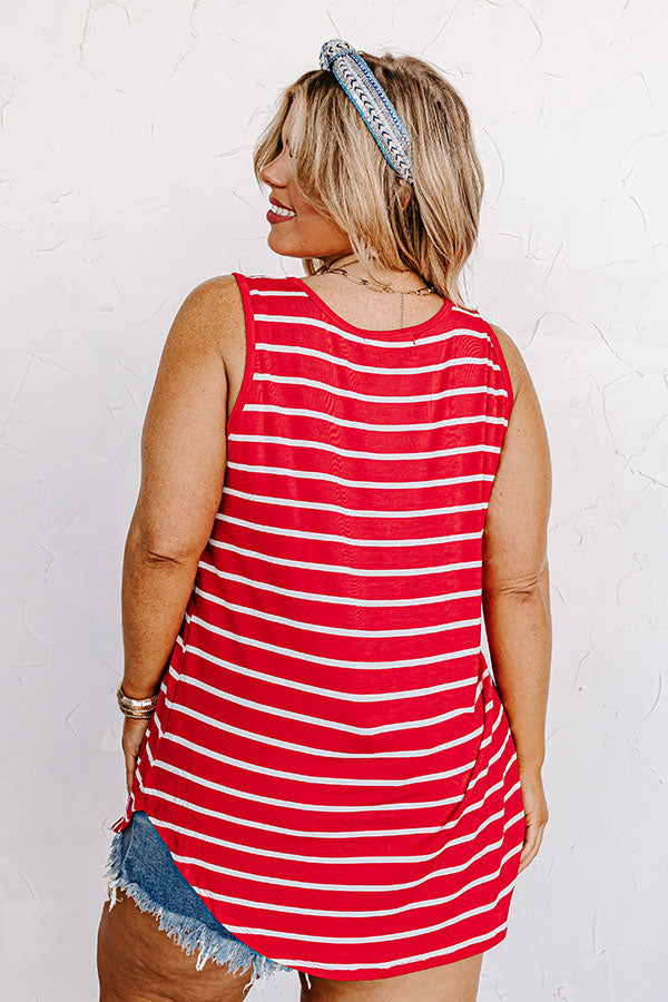 Ultimate Stripes Shift Tank - Red Curves Plus Size