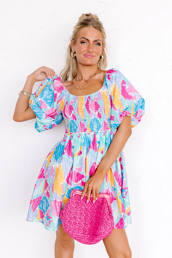 Ultimate Candy Crush Smocked Mini Dress - Vibrant & Flirty