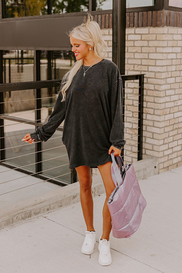 Ultimate Cozy Vintage Sweatshirt Mini Dress - Effortless Style