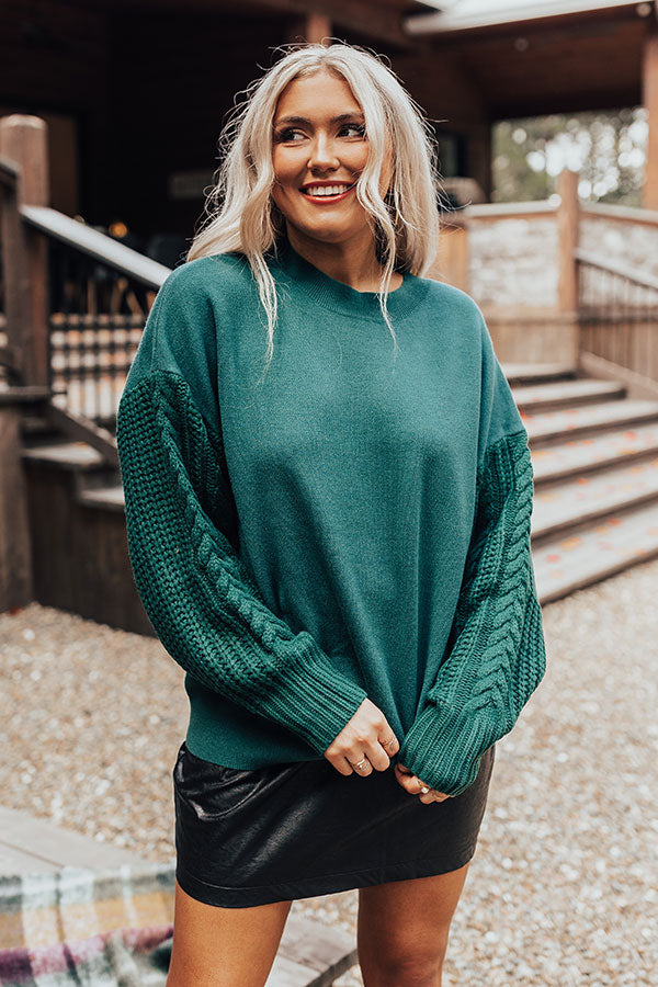 Premium Hunter Green Cable Knit Sweater - Ultimate Comfort & Style