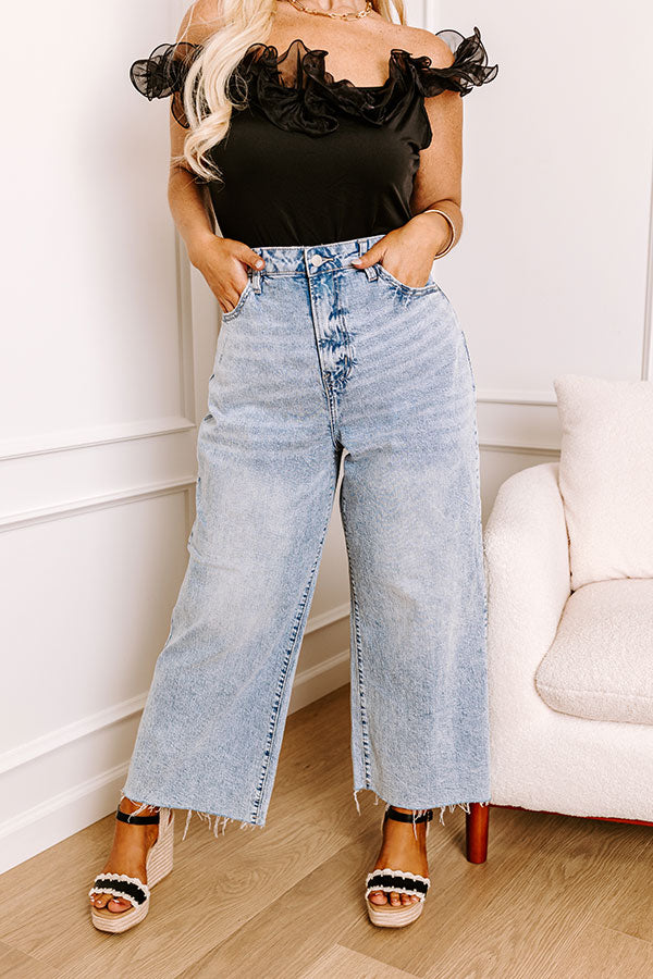 Premium Skylar High-Waist Wide-Leg Crop Jeans for Curves