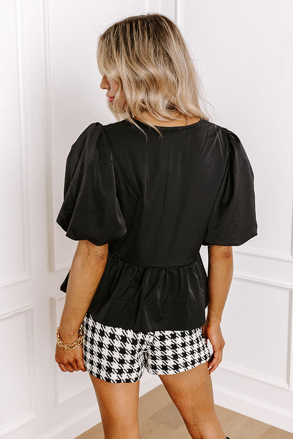 Premium Black Peplum Top for Martinis - Ultimate Chic Style