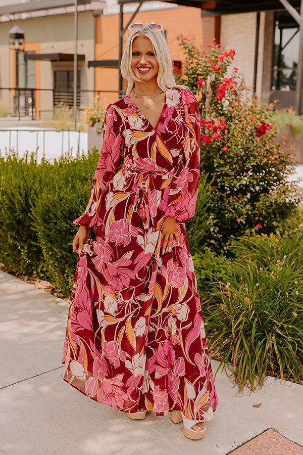 Ultimate Vineyard Chic Wrap Maxi Dress - Premium Floral Elegance