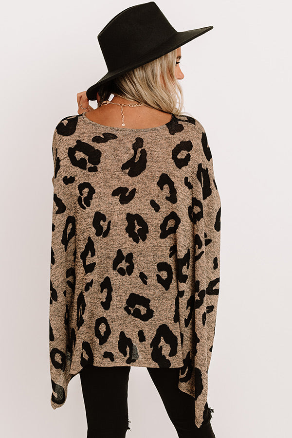 Premium Leopard Print Tunic - Chic Mocha Style