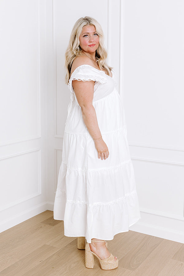 Ultimate Elegance White Curves Maxi Dress