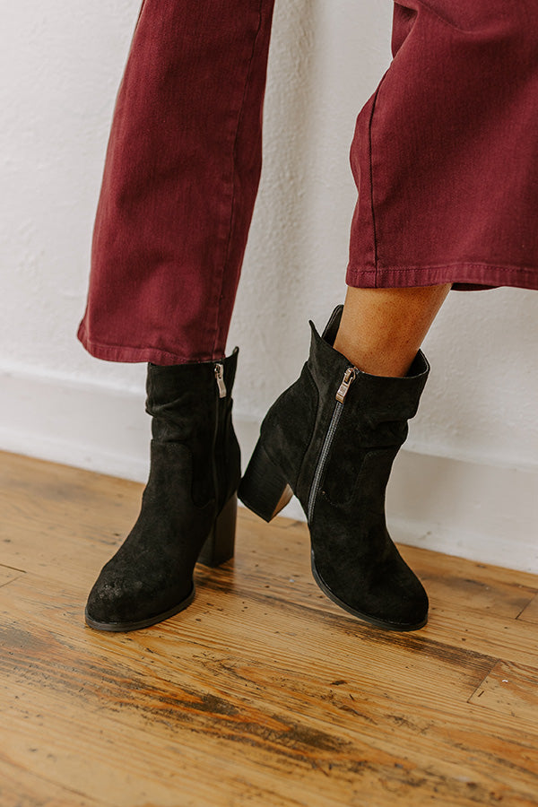 Ultimate Comfort Faux Suede Bootie in Black - Premium Style