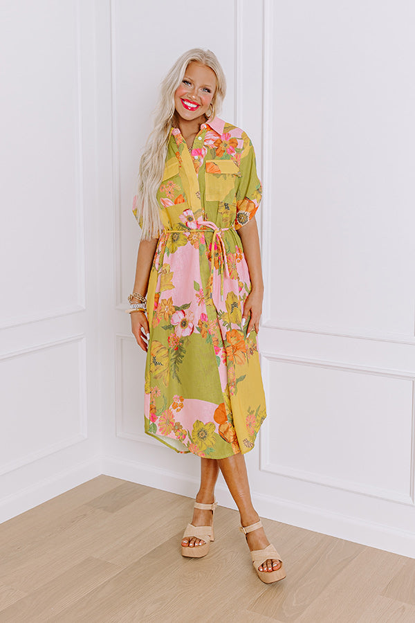 Premium Floral Midi Dress - Ultimate Summer Stroll Essential