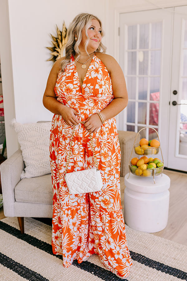 Premium Honolulu Vacation Floral Jumpsuit for Curves