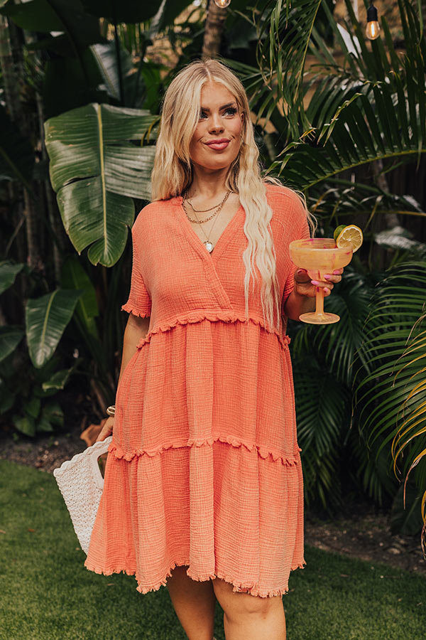 Premium Summer Mimosa Babydoll Dress - Tangerine Curves Collection