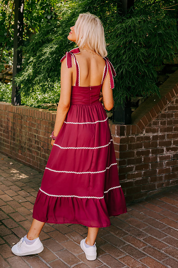 Premium Simply Glowing Midi Dress in Maroon