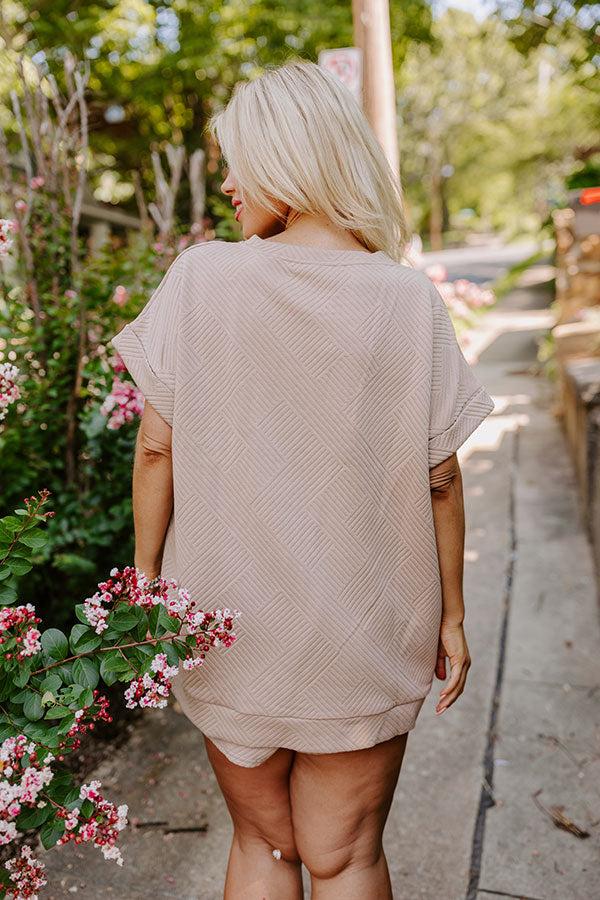 Premium Relaxed Shift Top in Warm Taupe - Upgrade Your Style