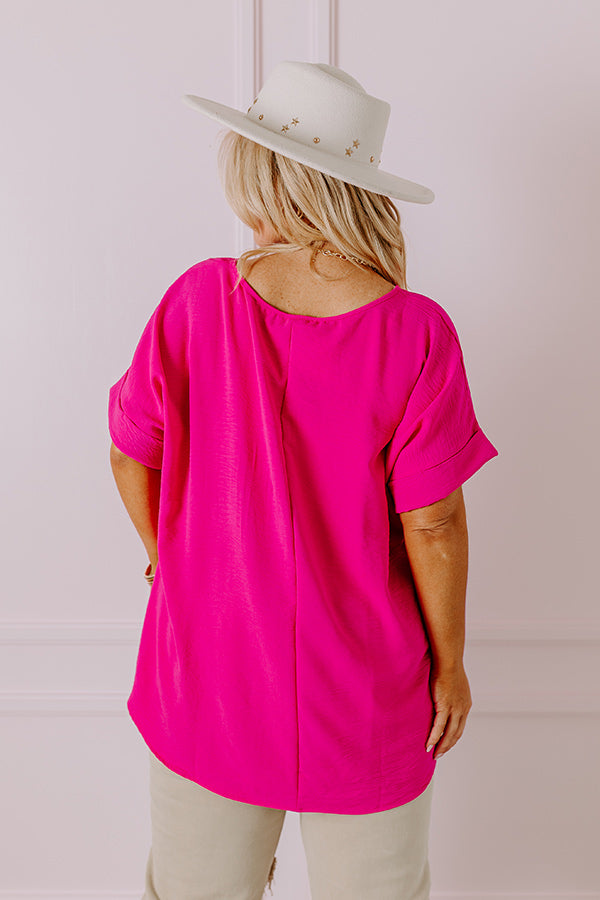 Ultimate Hot Pink Curves Shift Top - Premium Flowy Design