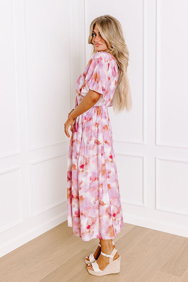 Premium Vineyard Stroll Midi Dress