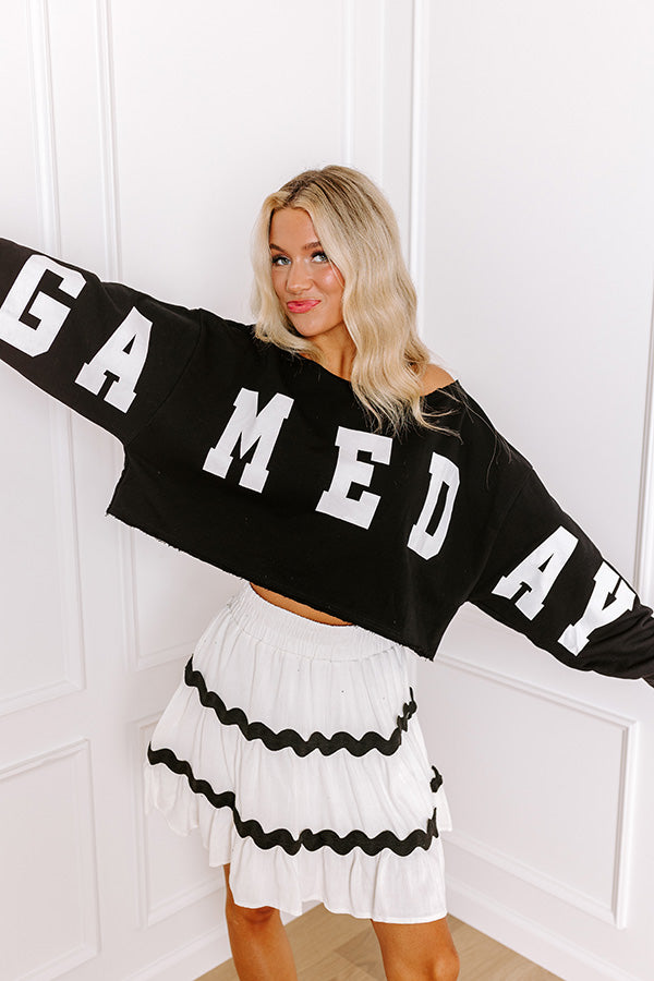 Ultimate Game Day Crop Sweatshirt - Black Edition