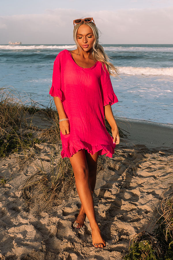 Ultimate Sandy Shores Cover Up in Vibrant Hot Pink