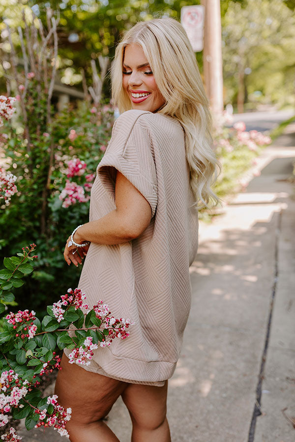 Premium Relaxed Shift Top in Warm Taupe - Upgrade Your Style