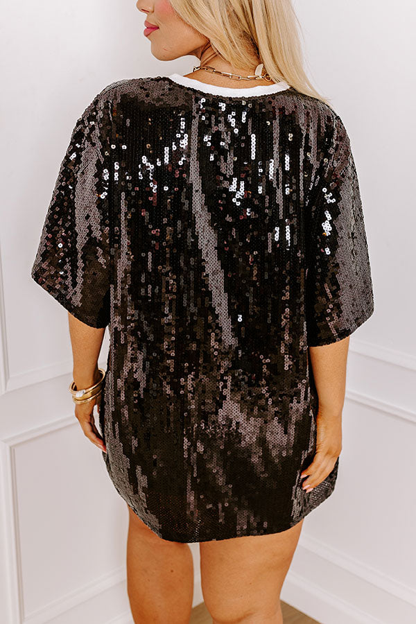 Ultimate Gameday Sequin Tunic - Black Curves Edition