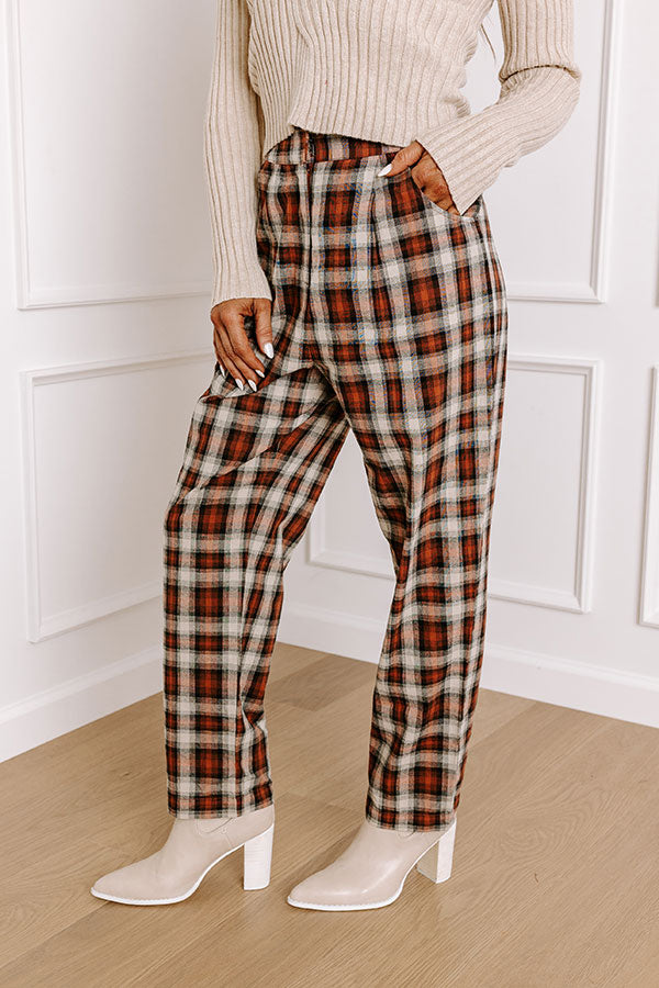 The Benton Premium High Waist Plaid Pants - Ultimate Fall Wardrobe Essential