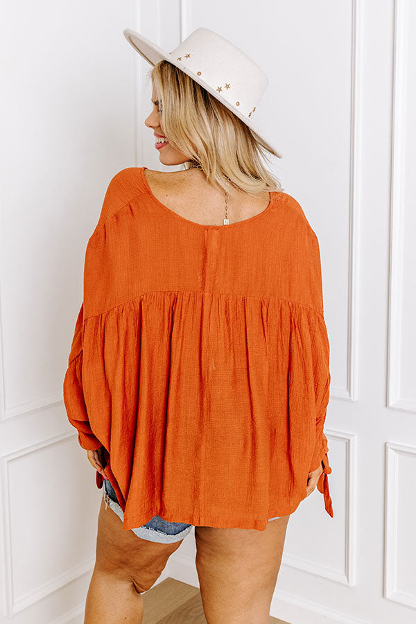 Premium Rust Curves Shift Top - Ultimate Comfort & Style