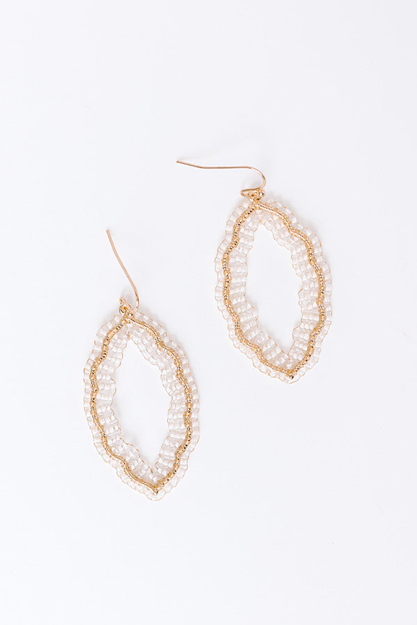 Premium Ivory Beaded Elegance Earrings