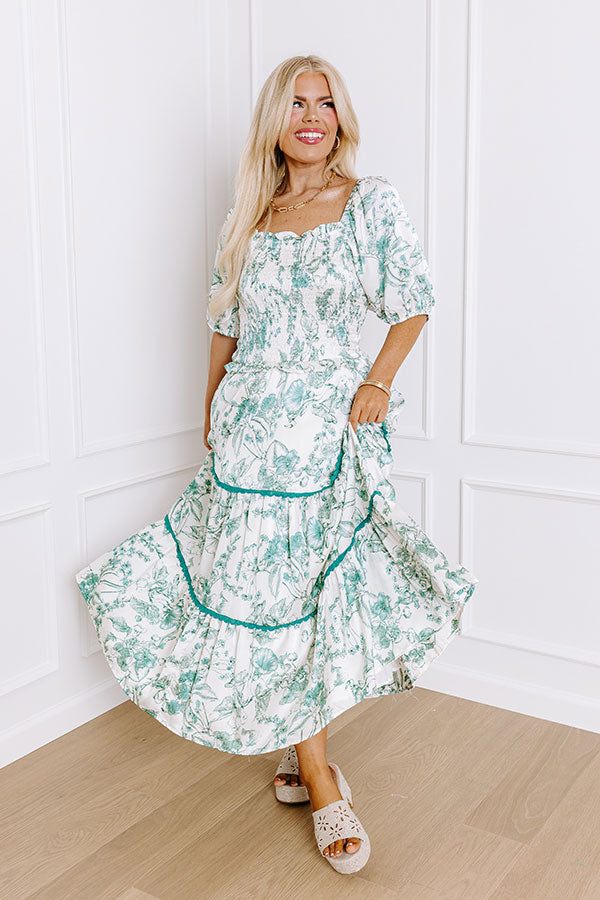 Premium Tea House Social Midi Dress