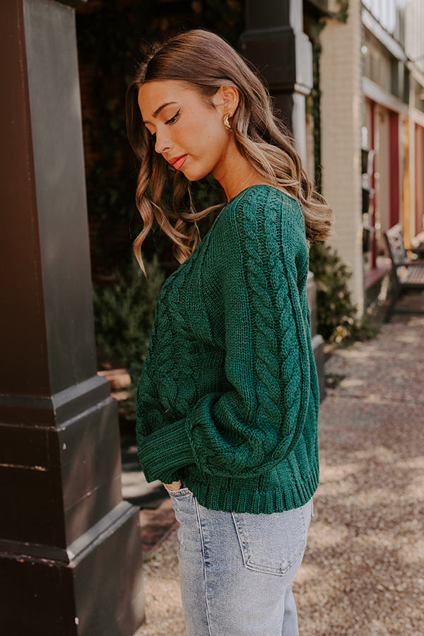 Premium Cable Knit Sweater - Ultimate Cozy Style in Hunter Green