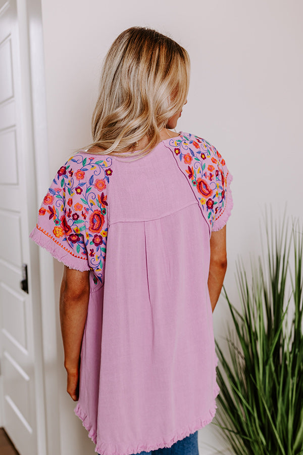 Premium Lavender Embroidered Sun Top | Ultimate Beachwear Essential